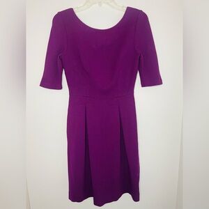 Trina Turk Pleated Purple Sheath Dress